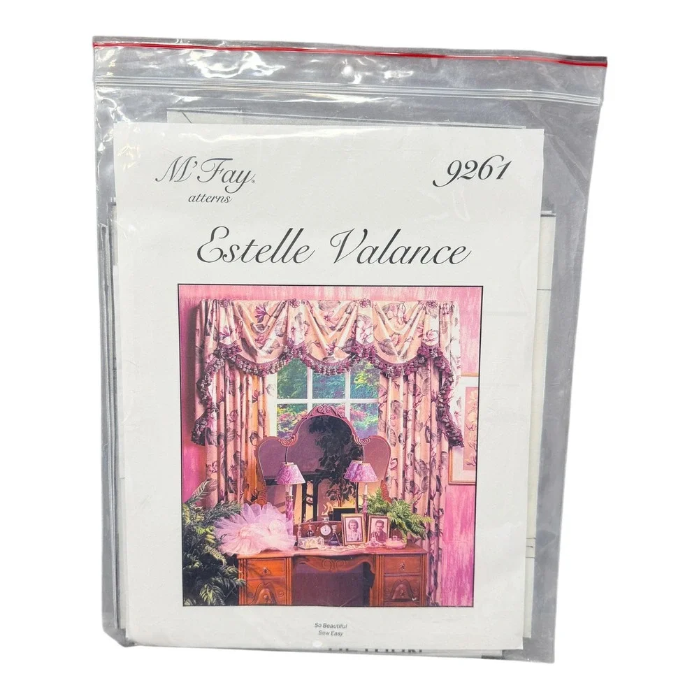 M'Fay Estelle Valance Pattern 9261 Cut Complete Drapery Sewing Pattern 1990s